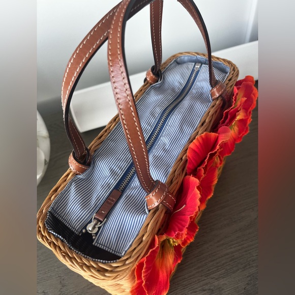 Vintage Kate Spade flower straw bag - Picture 3 of 4